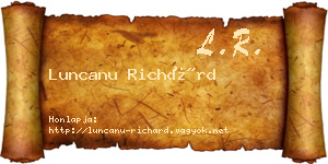 Luncanu Richárd névjegykártya